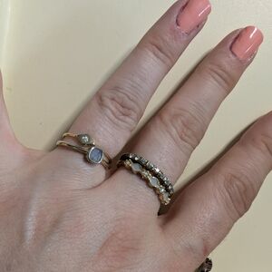 Stackable 4 Gold and Silver fun Women's Ring Set size approx 8 to 9